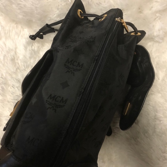 MCM Jacquard Monogram Drawstring Nylon Backpack main image 9